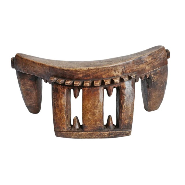Vintage Mid 20th Century Dinka Wood Headrest For Sale In Los Angeles - Image 6 of 6