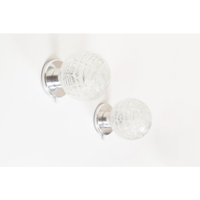 Silver Vintage Chrome Wall Lamps from Doria Leuchten, 1970s, Set of 3 For Sale - Image 8 of 8