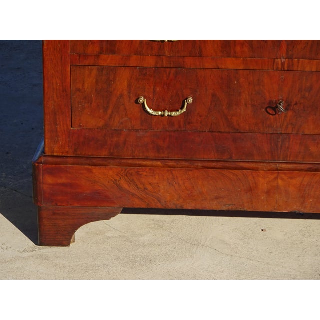 Antique Restoration Chest of Drawers in Mahogany Veneer with White Marble Top For Sale - Image 5 of 18