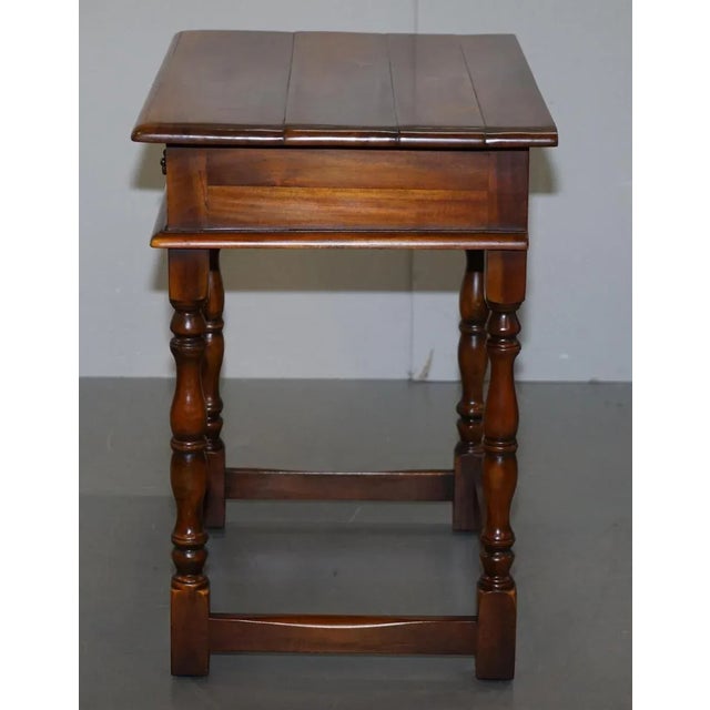 Large Hardwood Side Table with Single Drawer Campaign from Theodore Alexander For Sale - Image 14 of 18