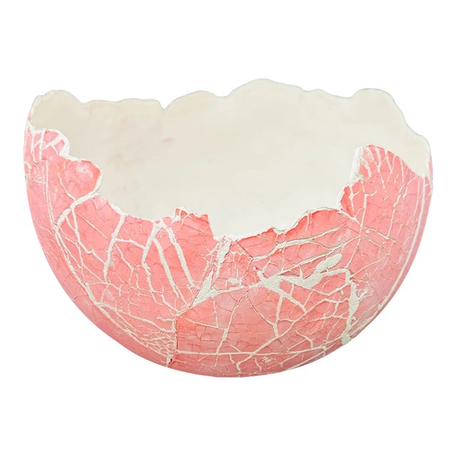 Artist Gary Skelly Pink Ceramic Dinosaur Egg For Sale
