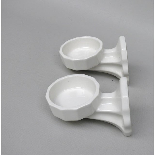 Art Deco Odol Toothpaste Cup with Wall Holders in Ceramic & Glass, 1920s, Set of 4 For Sale - Image 16 of 18