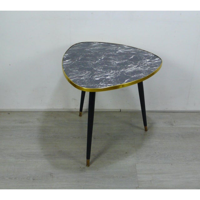 German Triangle Cocktail Table with Black Formica Top, 1950s For Sale - Image 6 of 6