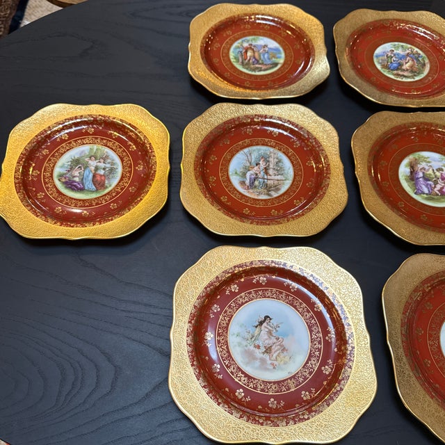Royal Vienna Square Dessert Plates, Set of Eleven For Sale - Image 4 of 12