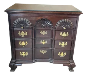 1950s Hickory Mahogany Bracket Feet Chippendale 4 Drawers Bachelor Chest Dresser