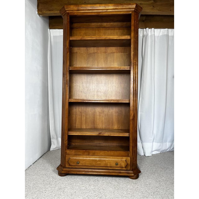Vintage French Open Bookcase in Cherry Wood, 1950 For Sale - Image 3 of 15