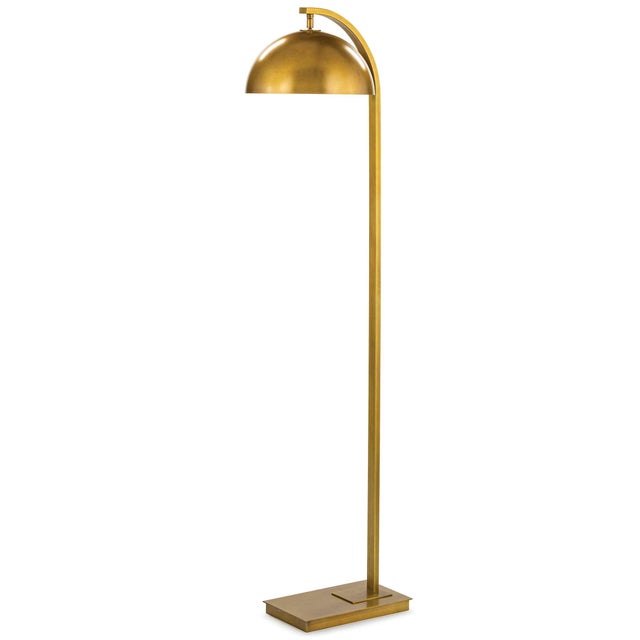 Regina Andrew Otto Steel Floor Lamp, Natural Brass For Sale - Image 4 of 7