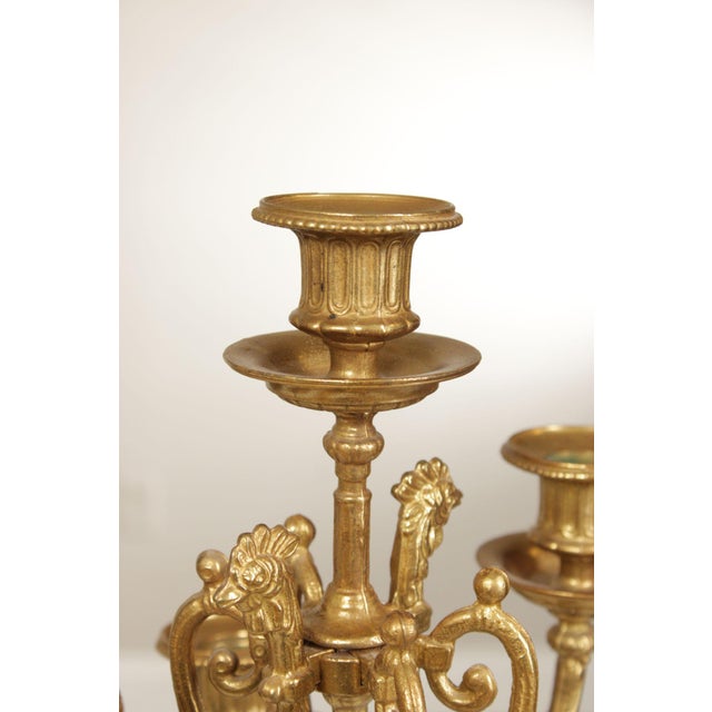 Brevettato Italian Pair of Marble and Gilt Bronze Candelabra For Sale - Image 10 of 12