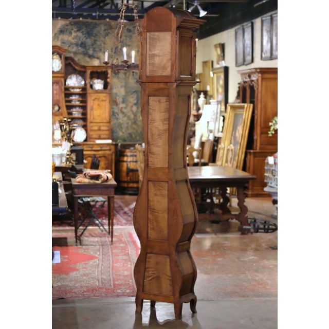 Late 20th Century French Louis XV Burl Walnut Horloge Bressane Clock For Sale - Image 11 of 13