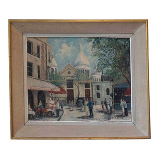 Mid 20th Century H. Gouter, Montmartre au Printemps, Place du Tertre and Sacré-Cœur, Paris For Sale