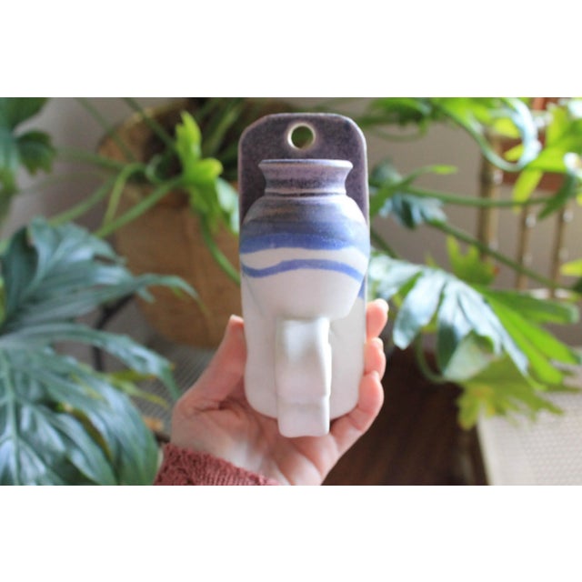 Mid-Century Modern Vintage Studio Art Pottery Wall Pocket Planter Vase For Sale - Image 3 of 7