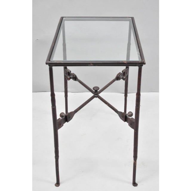 Late 20th Century Industrial Modern Giacometti Style Wrought Iron Side Table by Pottery Barn For Sale - Image 15 of 17