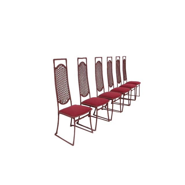 Red Rope Chairs by Marzio Cecchi for Hotel Garda Lake, 1970s, Set of 6 For Sale