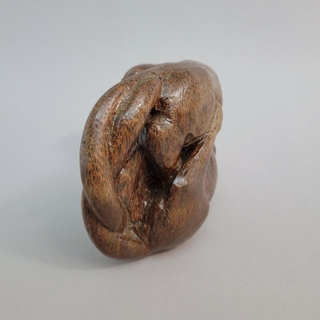 Antique Asian Hand-Carved Hardwood Panthers Sculpture, C. 1900–1930 For Sale In Raleigh - Image 6 of 9