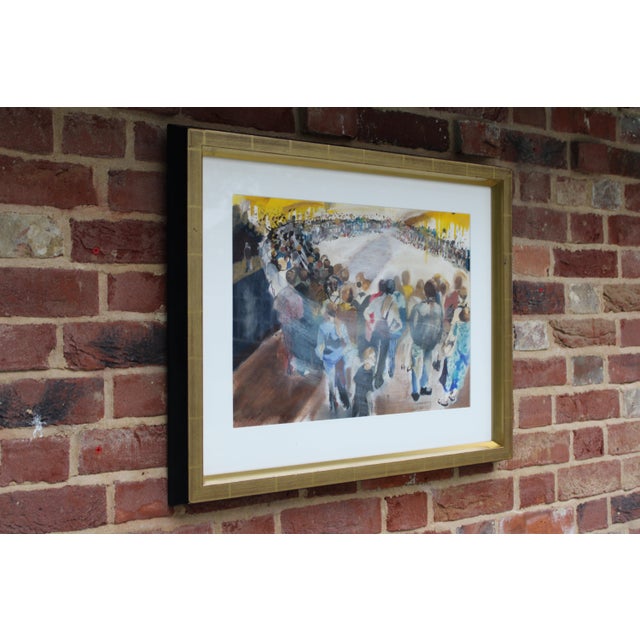 Emil Dacanay, Ringside, Mixed Media Painting, 1990s, Framed For Sale - Image 4 of 10