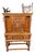 Antique Hand Carved Dresser Cabinet, Berkey & Gay, Jacobean Revival, Walnut and Burl Wood For Sale