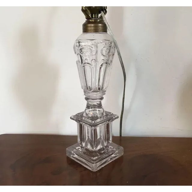 Textile 19th Century Classical Empire Boston & Sandwich Glass Company Lamp For Sale - Image 7 of 11