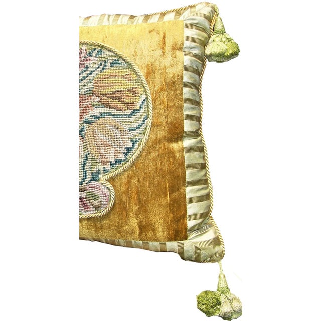 Textile 18th Century Antique Italian Needlepoint Pillow For Sale - Image 7 of 9