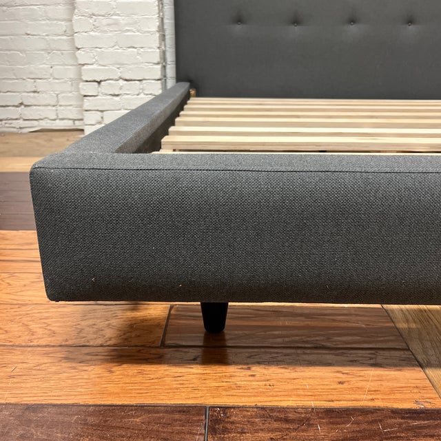 Eastern King Crate & Barrel Tate Bed in Charcoal Chairish