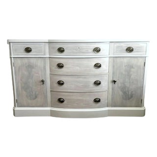 Hepplewhite Solid Wood Credenza in a Coastal Vibe For Sale