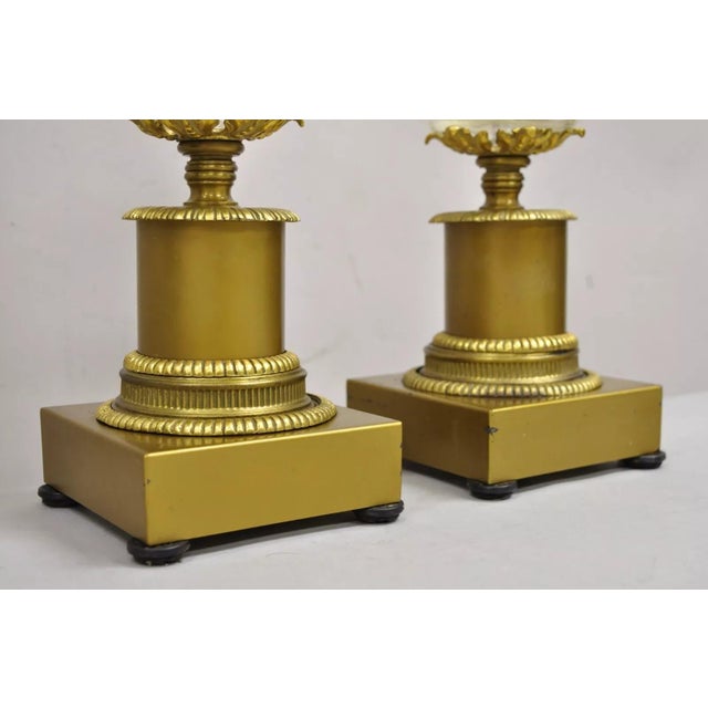 Vintage French Louis XV Style Brass & Crystal Urn Table Lamps - A Pair For Sale - Image 11 of 12
