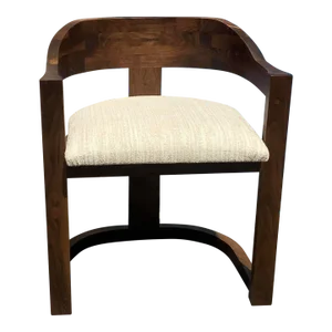 Solid Walnut Dining Chair in Manner of Onassis Chair by Karl Springer Mid-Century Modern