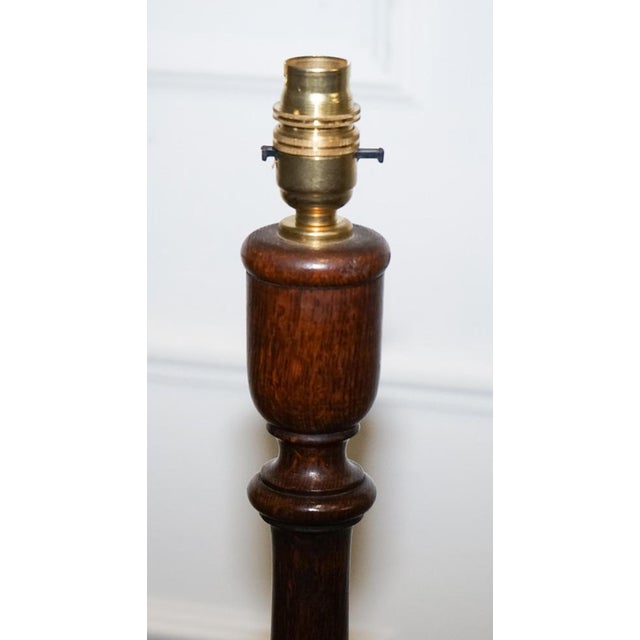 Brown Traditional Oak Standard Floor Lamp For Sale - Image 8 of 10