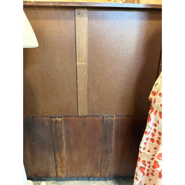 Brown Vintage Mahogany Chest of Drawers With Bookmatched Flame Veneer, C. 1930's For Sale - Image 8 of 8