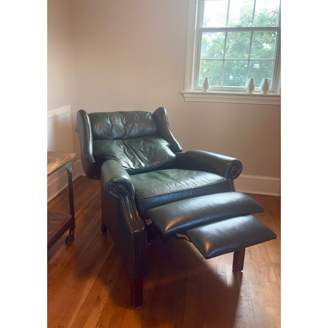 Traditional Bradington-Young Chippendale Leather Recliner For Sale - Image 3 of 4
