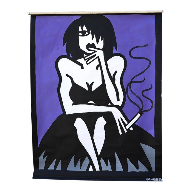 1980's Pop Art Window Shade Roller for Window or Walls For Sale