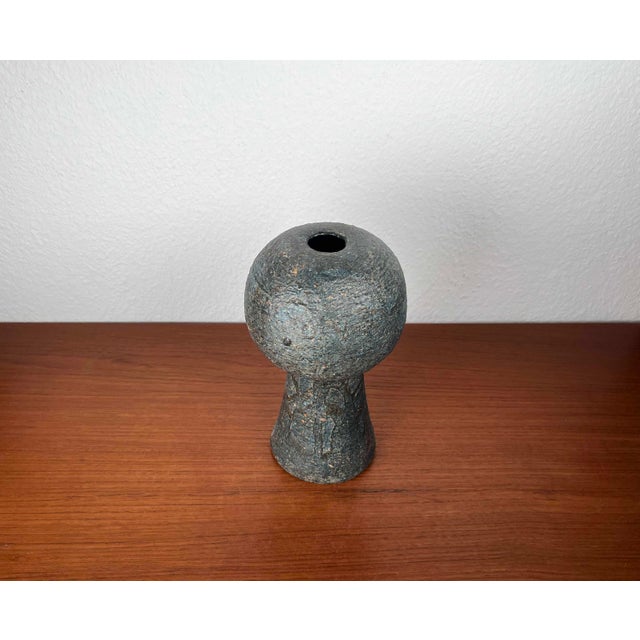 Vintage Brutalist German Studio Pottery Vase from Gerhard Liebenthron, 1981 For Sale - Image 4 of 16