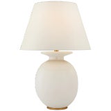 Christopher Spitzmiller for Visual Comfort Signature Hans Medium Table Lamp in Ivory with Linen Shade For Sale