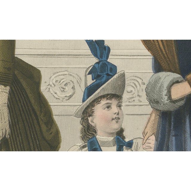 French Fashion Print, Parisian Ladies and Child Interior Scene, 1887, Paper For Sale - Image 6 of 10