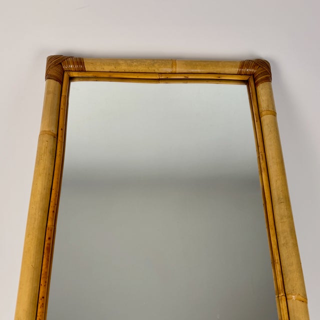 Mid-Century Modern Mid-Century Bamboo Mirror, Italy, 1960s For Sale - Image 3 of 6