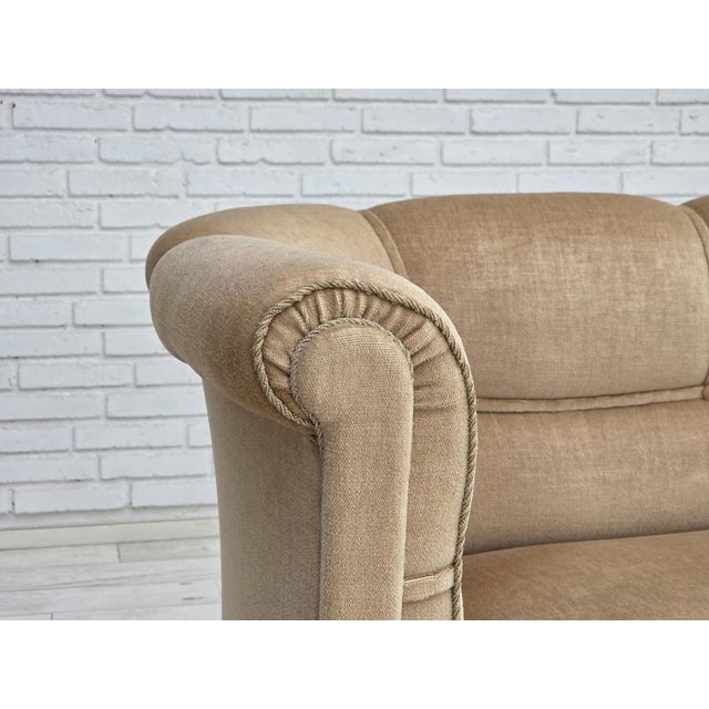 Mid-Century Modern Danish 2-Seater Sofa in Velour with Teak Legs, 1950s For Sale - Image 3 of 18