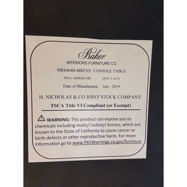 Milling Road Originals Estelle Marble Top Console Table for Baker Furniture For Sale - Image 10 of 10