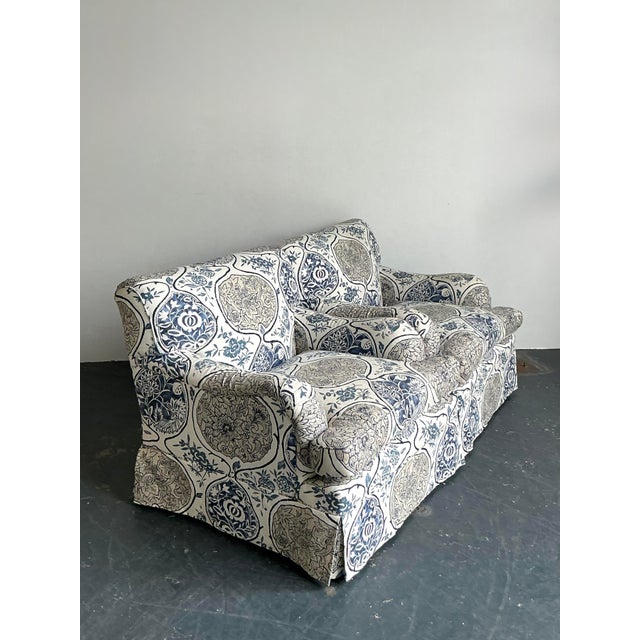 Schumacher Vintage Boho Printed Lounge Chairs in Schumacher “Katsugi” - A Pair For Sale - Image 4 of 12