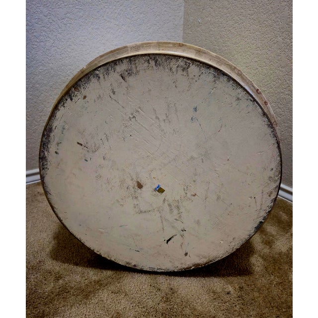 1980s Maitland-Smith 1980s Postmodern Tessellated Fossil Stone Drum Side Table by Maitland-Smith For Sale - Image 5 of 5