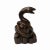 Figurative Chinese Oriental Metallic Brown Color Metal Fengshui Snake Ingot Figure For Sale - Image 3 of 6