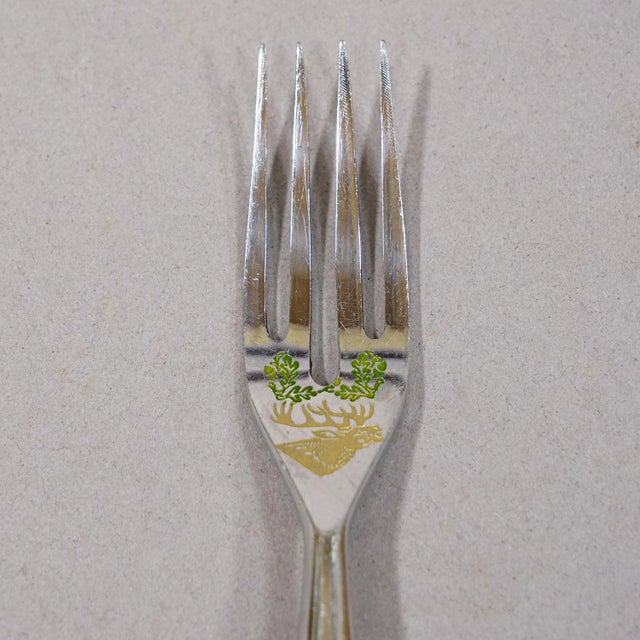 Metal Vintage Stainless Steel and Horn Cutlery Set 'Othello' by Anton Wingen, 1950s For Sale - Image 7 of 8