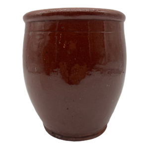 A Fine Antique Pennsylvania Folk Art Redware Storage Crock, 1850's