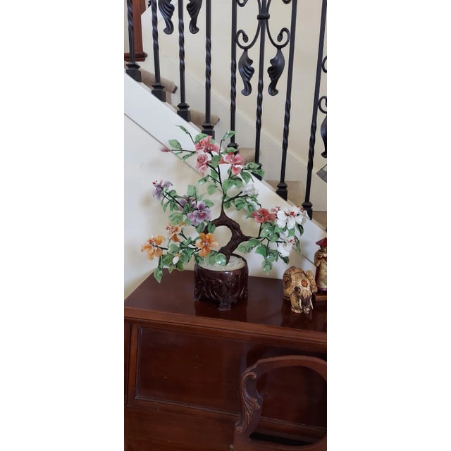 1960s Large Mid Century Glass Jade Bonzai Tree For Sale - Image 9 of 9