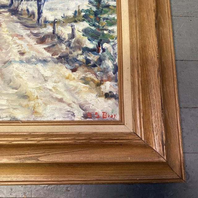 Impressionist 1970’s Original Contemporary Impressionist Snowy Landscape Painting For Sale - Image 3 of 6