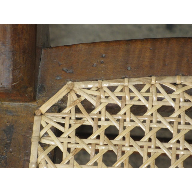 Wood Antique Side Chair New Cane Seat Elegant Tiger & Bullseye Maple Cottage Bedroom For Sale - Image 7 of 18