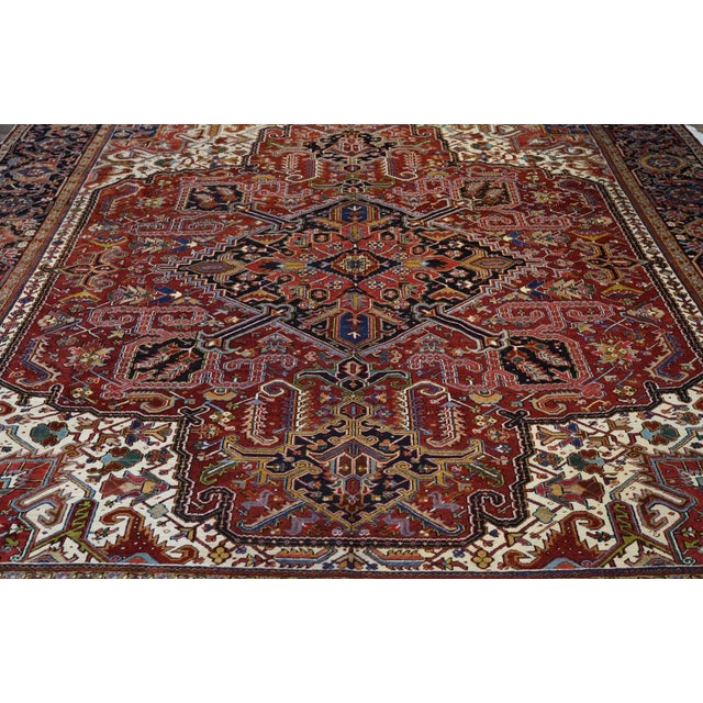 1930s Vintage Heriz Rug 11'6'' X 14'1'' For Sale - Image 5 of 6