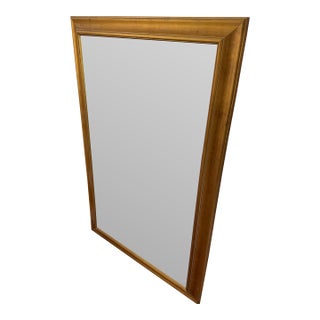 Large Vintage Wooden Golden Mirror For Sale