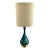 Mid-Century Modern Green Malachite Teardrop Design Table Lamp W Custom Shade For Sale