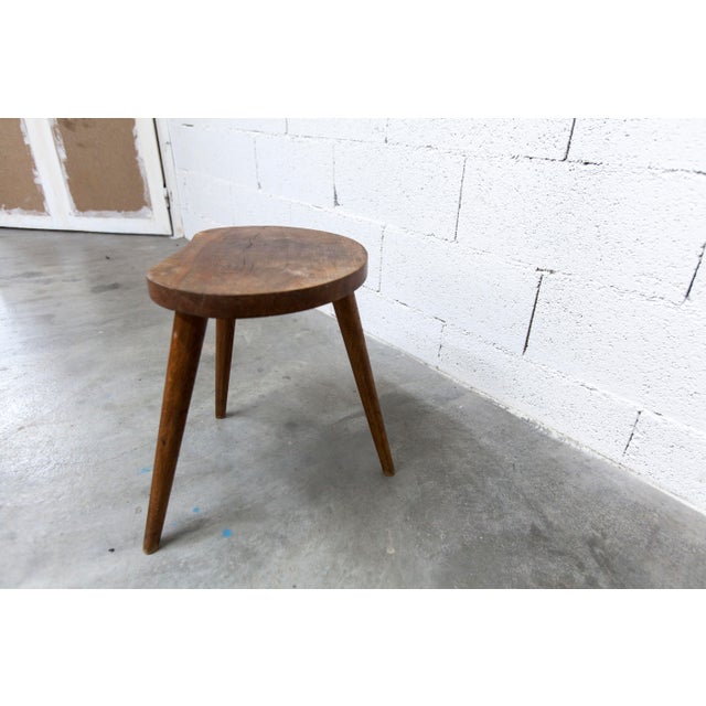 Wood Handcrafted Tripod Stool, 1960s For Sale - Image 7 of 9