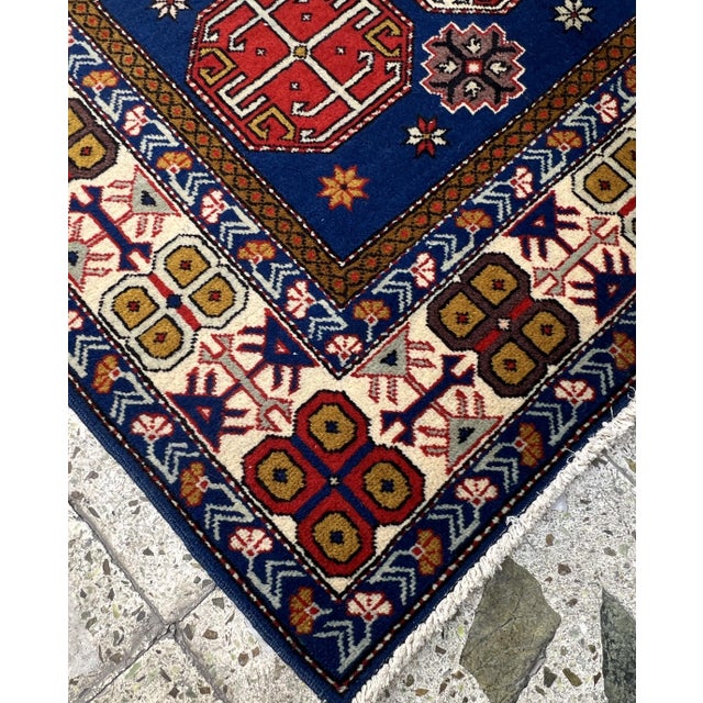 Tribal Antique Caucasian Wool Rug For Sale - Image 3 of 10