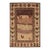 6x9 Ivory Hand-Knotted Wool Animal Silhouette Landscape Traditional Carpet Rug For Sale